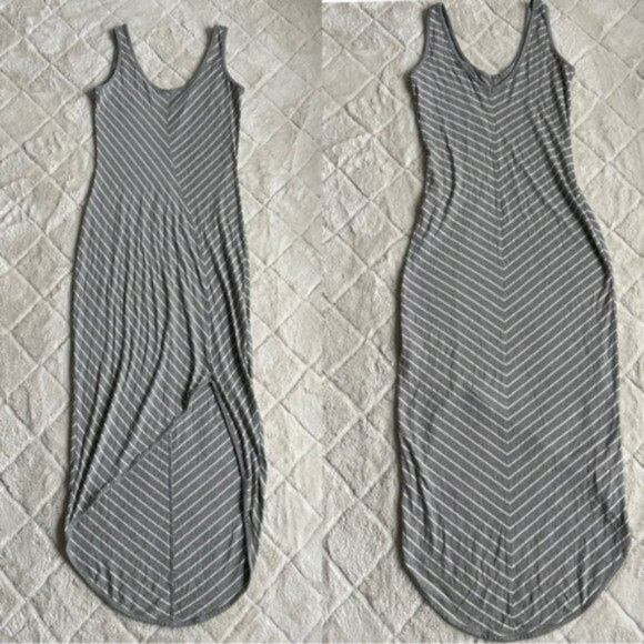 Athleta | Gray and White Cross Shore Maxi Dress Striped | Size Small - Picture 2 of 11